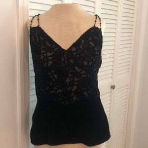 Black lace beaded blouse